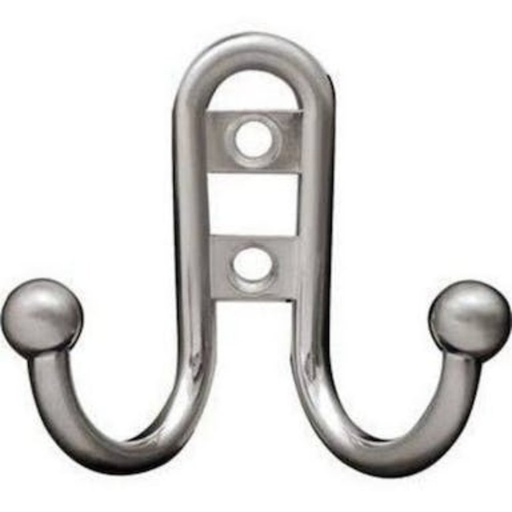 FRANKLIN Brass Wall Mounted Decorative Double Robe Hook Metal in Gray, Size 4.25